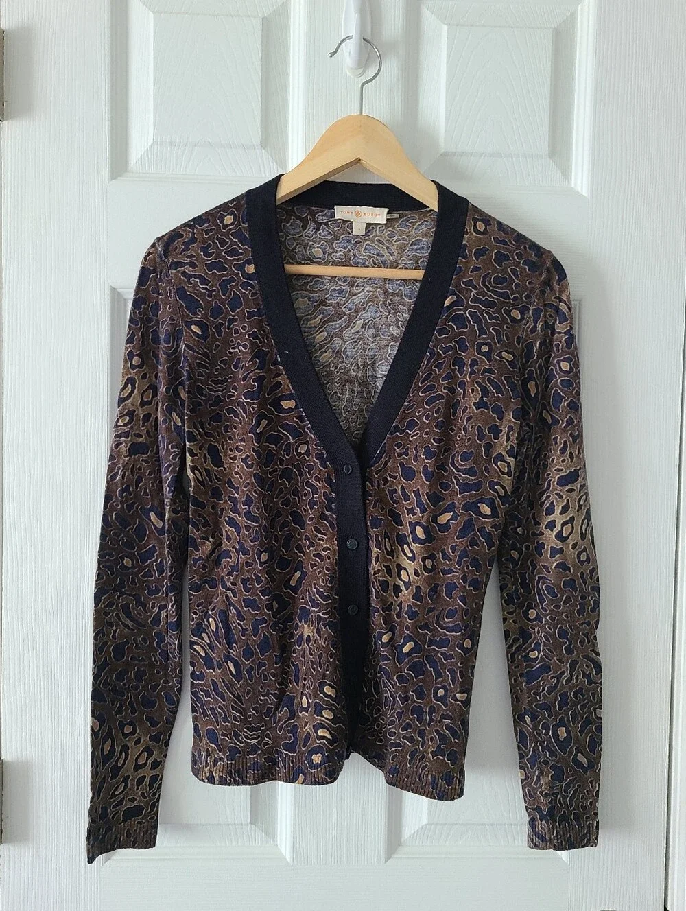 Torry Burch Merino Sierra Leppard Cardigan